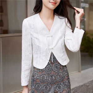 For Cheongsam Skirt Small Top Outer Wear Womens Short Spring and Summer New Chinese Style National Style Long Sleeves Thin Cape Outwear