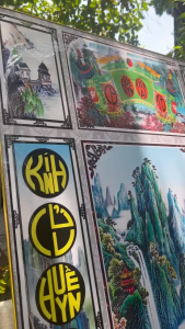 Tranh Cửu Huyền Thất Tổ kích thước 80x120cm chất liệu in gỗ tráng gương có bọc viền cao cấp