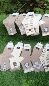 SET 10 đôi tất tone NÂU BE THỎ GẤU XINH XẮN phong cách vintage cho mùa thu đông