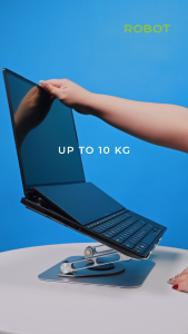 ROBOT Stand Laptop Dudukan Laptop Basis Putar Stabil 360° Derajat Ergonomis Full Anti Panas Allumunium Premium Anti Slip - Garansi 1 Tahun