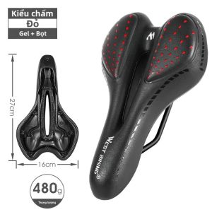 WEST BIKING Yên Xe Đạp Có Đệm Gel Da PU Thoải Mái Đệm Chống Sốc Cho Xe Đạp Đường Núi BMX Phụ Kiện Xe Đạp Nam