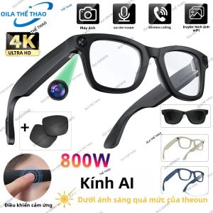 Kính Thông Minh AI 4K Với Camera Đa Chức Năng Gọi Bluetooth Trợ Lý Giọng Nói Máy Nghe Nhạc Và Chức Năng Dịch Thuật Kính Râm Phân Cực UV