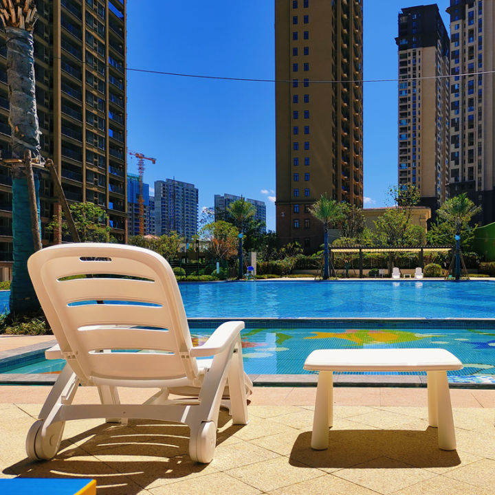 Plastic Bath Lounge Chair Beach Lounge Chair Swimming Pool Lying Beach Chair Sun Lounger