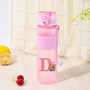 Potdemiel | Bình Nước Dung Tích Lớn 550ml In Hình Hoạt Hình Chữ Cái Thiết Kế Capibara Cốc Thể Thao Di Động Dành Cho Nam Nữ Sinh Viên