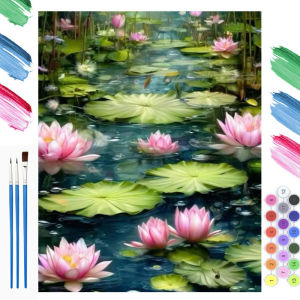 Paint By Numbers Lotus Flower DIY Digital Oil Painting Crafts Supplies Adults Kit for Adults Wall Decor Living Room