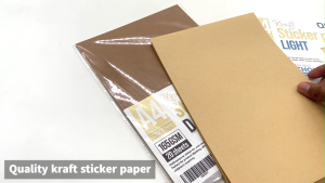 PSD - A4 Size Quaff Kraft Sticker Paper Dark/Light 165gsm Inkjet Sticker Paper for Labelling 20sheets/pack