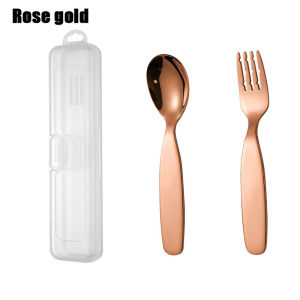 Outdoor portable tableware set 304 stainless steel spoon and fork portable tableware outdoor picnic student camping spoon and fo