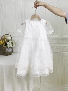 3pcs Elegant Baptism Baby Girl Dress Toddler 1st Birthday Party Wedding Baby Dress First Communion Bridesmaid Girls Prom Costume