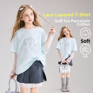 Ask Junior | Sweet Girl Breathable False Two-piece T-shirt