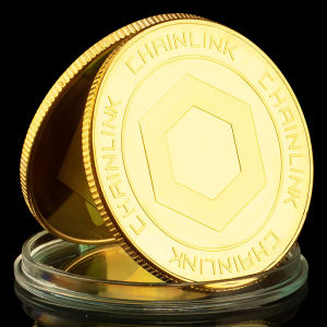 1 Piece Chrinlink Blockchain Collectible Silvery Golden Plated Souvenir Coin Collection Gift Commemorative Coin