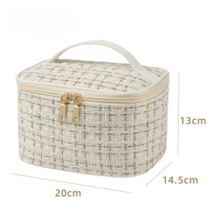 1 pc Multi-functional classic large-capacity cosmetic bag double zipper with handle portable travel wash bag
