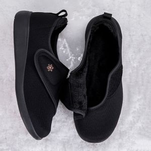 RUCHI Winter Warm Diabetic Shoes for Women Wide Width Walking Sneakers Adjustable Closure Slip-on mother shoes for Elderly Swollen Feet Outdoor