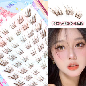 Brown/Black Fox Eye Lashes Large Capacity Wispy Faux Mink Lashes Fluffy Fairy Cat Eye Lashes Spiky Fake Eyelashes Natural Look