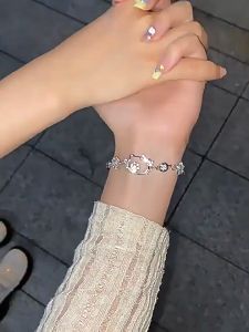 Nicedays🍒Gelang Kucing Keren Manis Gelang Berlian Imitasi Bunga Lucu Gelang Berlian Imitasi Sederhana Gelang Pribadi Wanita