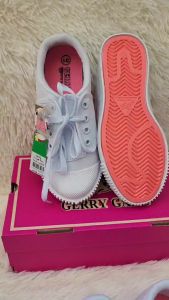 รองเท้านักเรียนหญิง ผ้าใบผู้หญิง Gerry Gang เกิร์ลลี่แก๊ง PK888 สีขาว 31-43 รูปร่างกรรมพู สีสวย รักษาส่วนตัว สีสวย
