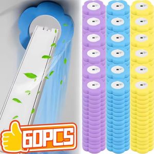 60PCS Disposable Toilet Brush Heads Bathroom Replacement Sponges Head Toilet Cleaning Brush Refills No Dead Angle Brush Heads