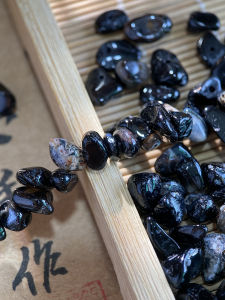 Natural Black Agate 5*8mm Hole Punches Handmade DIY Beads Necklace Bracelet Jewelry Accessories Material S58 Crystal Semi-Precious Stones