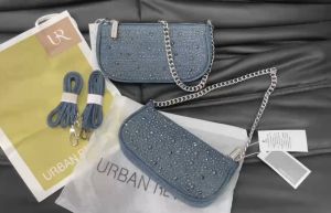 Túi kẹp Nách Ur.Ban Đinh Đá Xích Đặc Nặng Tay Chuẩn Hãng Form Đẹp Size 19cm Kèm Túi Giấy (Auth Tuồn)