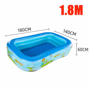 🔥【24 hours shipping】Kids Baby Children inflatable Swimming Pool for Kids Rectangular Durable & Thickened Swimmingpool for Children 1.2/1.5/1.8/2M Three Layer