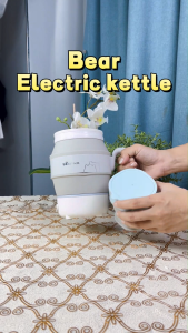 Bear 0.6L Foldable Kettle Electric Water Heater for Travel with BPA-Free Silicone Material Stainless Steel Heating Base