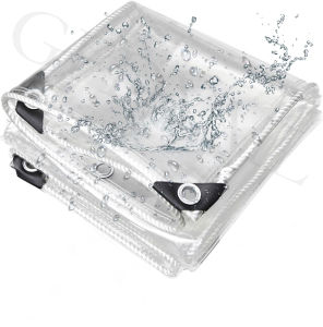 Bạt PVC Trong Suốt Chống Thấm Nước Có Lỗ Xỏ Kim Loại Gia Cố Lưới Che Nắng Đa Năng & Lưới Chắn Cho Sử Dụng Ngoài Trời
