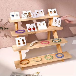 Wooden display rack ear stud rack perfume jewelry ear ring storage rack desktop small commodity display rack