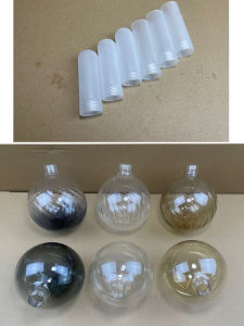 Lampshade DIY ตัวติดไฟต้นไม้แบบฝังกลวงใสกลม G9 ฝาครอบสายสแตนเลสสำหรับงานประดิษฐ์ DIY ของตกแต่งบ้าน