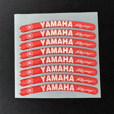 Yamaha | 8Pcs/Set Yamaha Motorcycle Wheel Stickers 3D Gel Reflective Motorbike Rim Decals Universal 13-19 Inch Hub Decoration