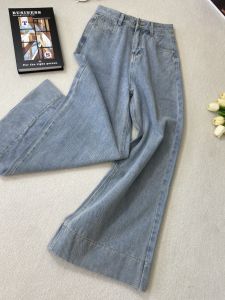 กางเกงยีนส์ทรงหลวมเอวสูง ทรงตรง กางเกงขายาวทรงหลวมสบาย ๆ สำหรับผู้หญิง กางเกงยีนส์ทรงหลวมสบาย ๆ ฤดูใบไม้ผลิและฤดูใบไม้ร่วง