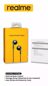 Headset Handfree Realme Buds Classic Original Rma-2001 Headset Realme Ma-2001 Realme Buds Classic Ma20 & Realme R112/R113/R50 - With Mic Realme Earphone