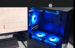 EXPOSE เคสเกมมิ่ง รองรับ M-ATX กระจก Panorama ใส่การ์ดจอ 330mm พัดลมในตัว  Gaming Chassis การรับประกันสินค้าแท้