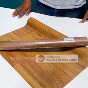 Goto Hoze Vinyl Sticker Karpet Lantai Dinding Motif Kayu Walpaper Roll