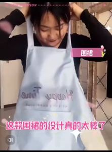 OHHDEER Waterproof And Oil-proof Tulip Apron Cute Kitchen Apron with Hand-Wiping And Front Pocket