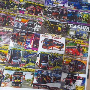 1 LEMBAR STIKER BUS BASURI ISI 36 PC / STIKER BUS