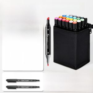 Touchmark Dual-Head Oil-Based Marker Pens 24/36/60/80 Colors Art Drawing Paintbrush Set for Children Students Artists