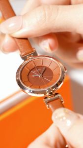 REBIRTH Jam Tangan Wanita Gaya Korea Anggun Tali Kulit Anti Air Kuarsa Jam Wanita Jam Tangan Cewek