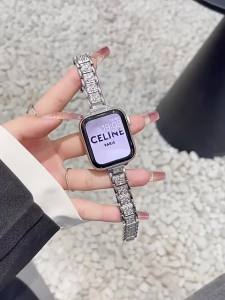 Dây Đeo Hợp Kim Kim Cương Sáng Bóng Dành Cho Apple Watch Vòng Đeo Tay Thời Trang Dành Cho Nữ Tương Thích Với Series 1/2/3/4/5/6/7/8/9/10/11/Series Ultra 38mm-49mm