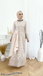 (QWE) Gamis Mafaza Brokat TilLe Bordir Maxi Dress Lebaran Brukat Tulle Baju Muslim