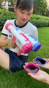 Mainan Bubble Gelembung Gun BAZOOKA 32 Lubang- Mainan Anak outdoor(Plus Baterai 4pcs AA)
