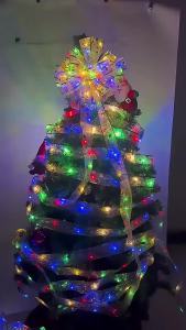 Battery Box Ribbon String Lights Gold Silver Ribbon Tape Light Warm White Colorful LED Decoration for Indoor Festival Decor