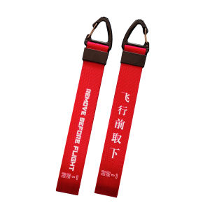 Red Fighter Jet Flight Keychain Original Creative Cultural Product Remove before Flight Safety Belt Decorative Buckle