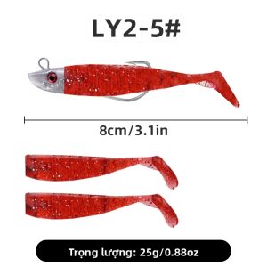Weihe FISHING | Mồi Câu Cá Giả Mềm WEIHE 1PC 8cm 8.5g Đầu Chì Kiểu Crankbait Có Đuôi Chữ T Dùng Cho Câu Cá Biển Sông Hồ