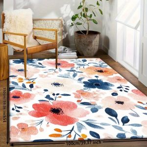 Thảm Hoa Nhiều Màu Sắc VIKAMA Thảm Trang Trí Nhà Cửa Bằng Polyester Mềm Mại Ấm Áp Hấp Thụ Âm Thanh Cho Lối Vào Hành Lang Phòng Khách Và Ghế Sofa
