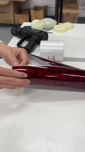 D-155 Gloss Carbon Fiber Red Vinyl Wrap Roll Air Release Sticker Sheet Film