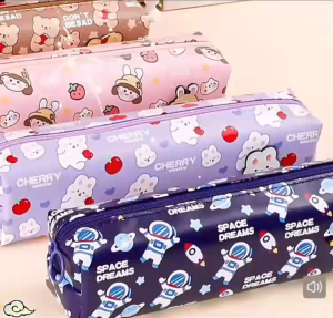 Cute Lovely PU Waterproof Pencil Case Large Capacity Student Pencil Case Storage Bag