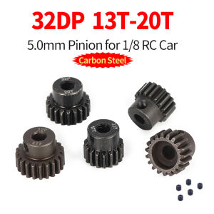 NEEBRC 32DP 32P 5mm 13T 14T 15T 16T 17T 18T 19T 20T 21T Black Carbon Steel Pinion Metal Motor Gear for 1/8 RC Car Model M0.8