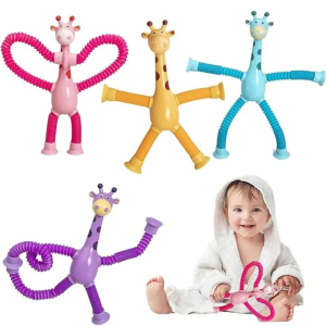 5PCS Children Giraffe Suction Cup Toys Stress Relief Toys
