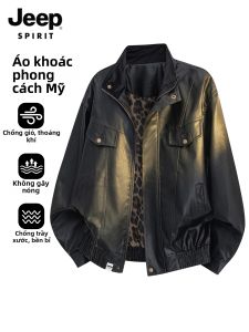 JEEP SPIRIT | Áo Khoác Biker Chất Liệu PU Phong Cách Retro