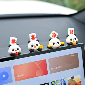 Cute Bear Car Interior Decoration Panda Figurine Center Console Screen Placement Creative Decoration for Women in Cars