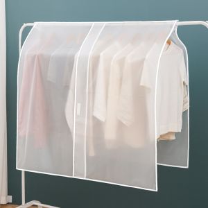 180cm Translucent Clothes Dust Cover Hanging Organizer Waterproof Dustproof Bottomless Well-ventilated Hanging Clothes Storage Bag